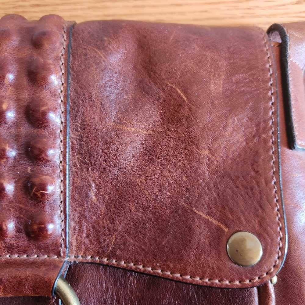 Frye Brown Leather Crossbody Shoulder Bag - Picture 15 of 16